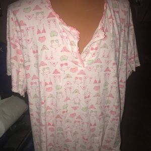 Pink printed pajama top